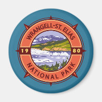 Wrangell St Elias National Park Retro Compass