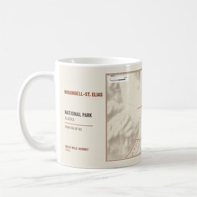 Wrangell–St. Elias National Park Trail Map Mugg (Vänster)