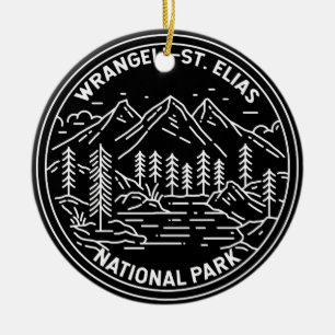 Wrangell St Elias nationalpark Alaska Monoline Julgransprydnad Keramik