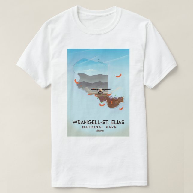 Wrangell-St. Elias nationalpark Alaska poster T Shirt (Design framsida)