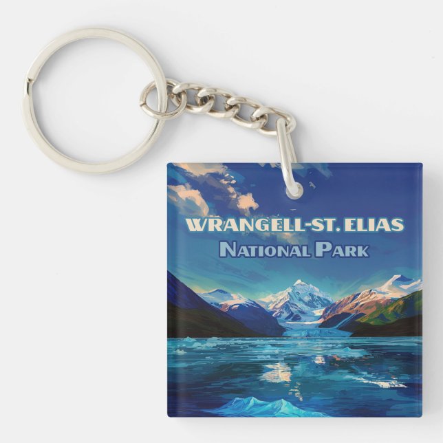 Wrangell St. Elias nationalpark Alaska Retro Card (Framsidan)