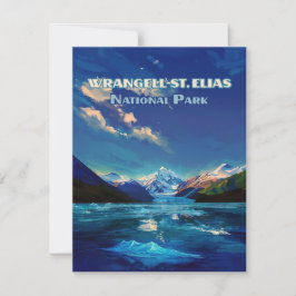 Wrangell St. Elias nationalpark Alaska Retro Card