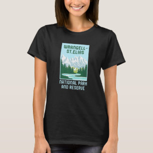 Wrangell St Elias Nationalpark Alaska Retro Grafik T Shirt