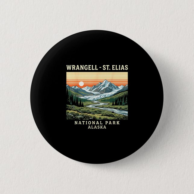 Wrangell-st elias nationalpark Alaska vintage Knapp (Framsida)