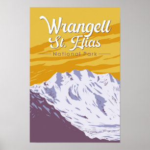 Wrangell St. Elias Nationalpark Illustration Konst Poster
