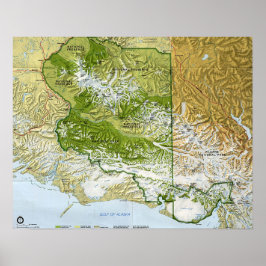 Wrangell St. Elias nationalpark Karta Poster