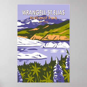 Wrangell St Elias nationalpark Nizina Sjö Alaska Poster