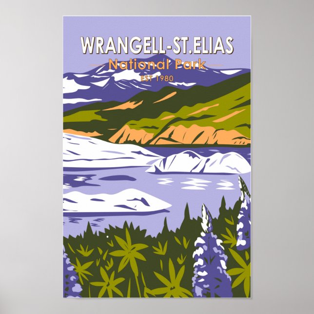 Wrangell St Elias nationalpark Nizina Sjö Alaska Poster (Framsidan)