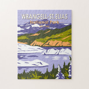 Wrangell St Elias nationalpark Nizina Sjö Alaska Pussel