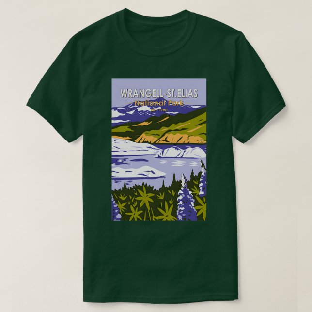 Wrangell St Elias nationalpark Nizina Sjö Alaska T Shirt (Design framsida)