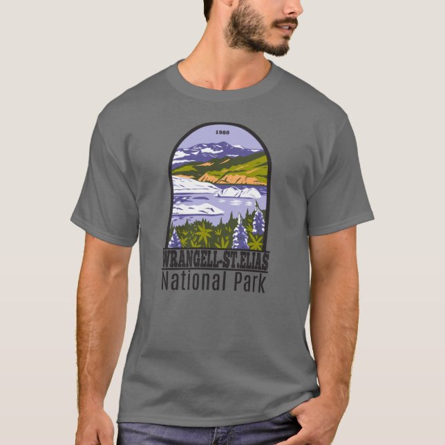 Wrangell St Elias nationalpark Nizina Sjö Alaska T Shirt (Framsida)