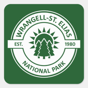 Wrangell-St. Elias nationalpark Sol Träd Fyrkantigt Klistermärke