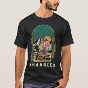 Wrangler Bull Döskallars Flowers Cactus Sarcastic  T Shirt