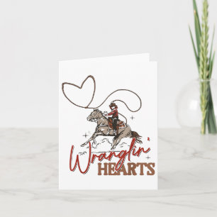 Wranglin Hearts Cowboy Western Alla hjärtans dag Kort