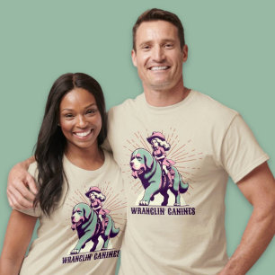 Wranglin'Hund Funny Cowgirl för Hundälskare T Shirt