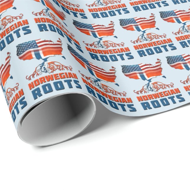 Wrap av amerikanska norska rötter presentpapper (Rullad Hörn)