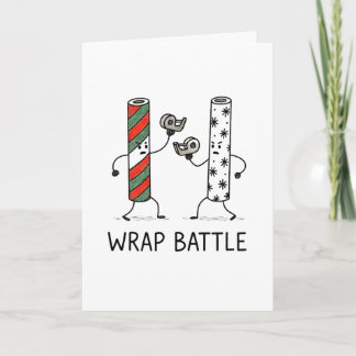 Wrap Battle - Funny Christmas Card Helgkort