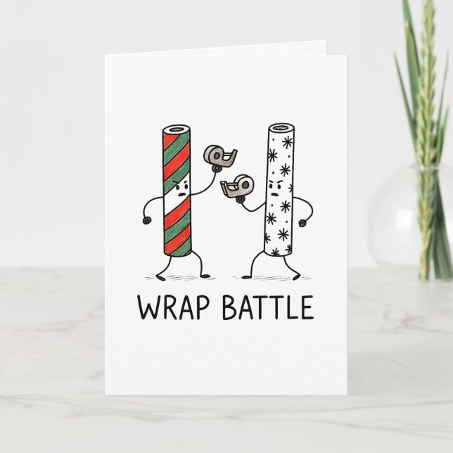 Wrap Battle - Rolig julkort Helgkort (Framsida)