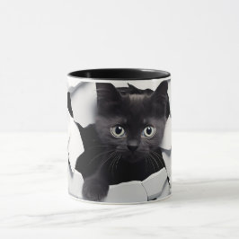 Wrap för 3D Black Cat Sublication Mugg