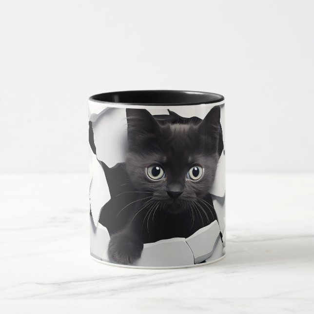 Wrap för 3D Black Cat Sublication Mugg (Center)