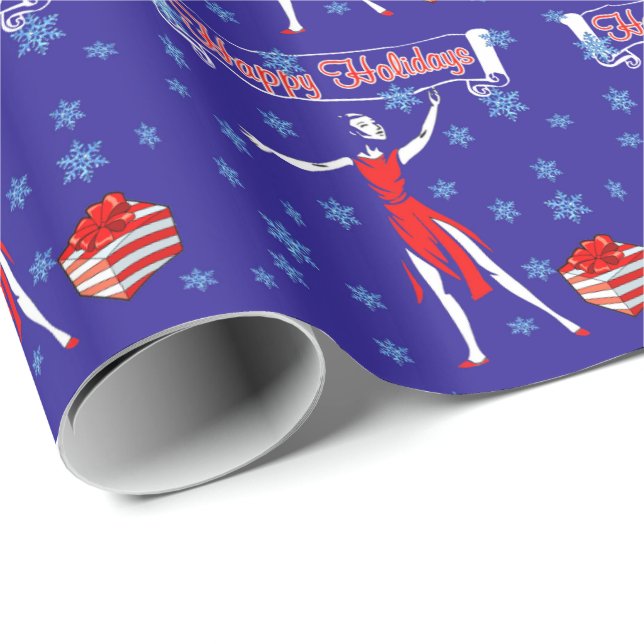 Wrap i Glad helg Gift Presentpapper (Rullad Hörn)