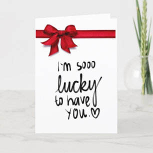 WRAP RED RIBBON RUNT DIG I CHRISTMAS MED KÄRLEK HELGKORT