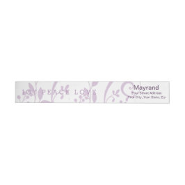 Wraparound Label Lavender Joy Peace Kärlek Helgdag Etikettband