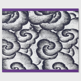 Wrappa Papper JAPANESE CLOUDS LILA TRIM Presentpapper