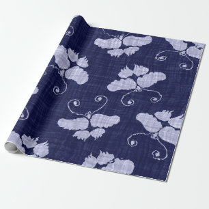 Wrappa Pappra JAPANESE BLUE BUTTERFLIES Presentpapper