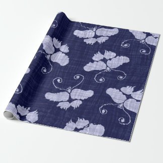 Wrappa Pappra JAPANESE BLUE BUTTERFLIES Presentpapper