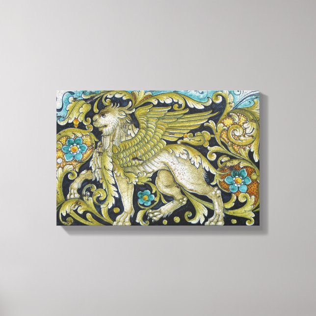 Wrapped Canvas - Deruta Tile Lejon (Framsida)
