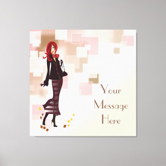 Wrapped Canvas för hösten Mode-modell (Framsida)