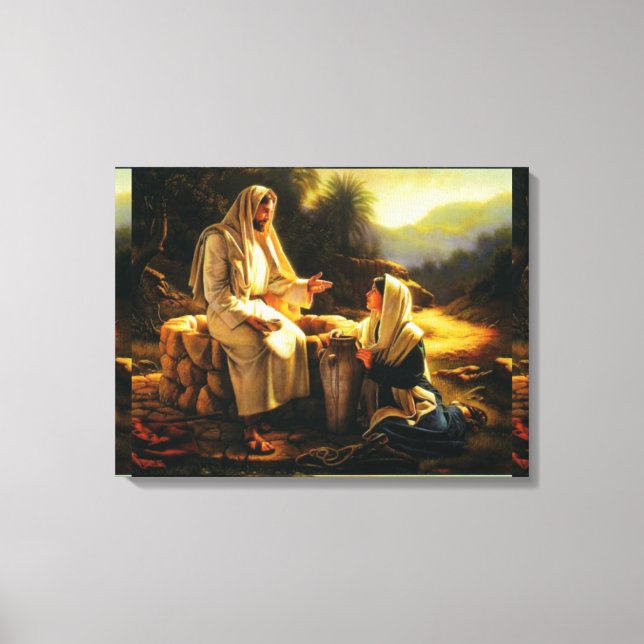 Wrapped Canvas Jesus och Samaritan (Framsida)