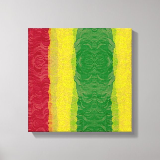 Wrapped Canvas Print, Rasta Red Gult Grönt (Framsida)