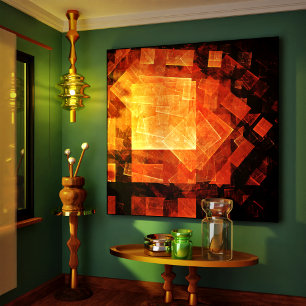Wrapped Canvas Skriv ut Abstrakt med fönsterljus