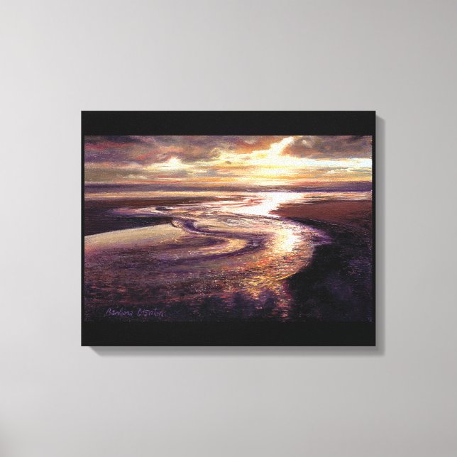 Wrapped Canvas Skriv ut "Ocean Sunset Swirl"-galle (Framsida)