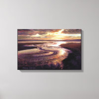 Wrapped Canvas Skriv ut "Ocean Sunset Swirl"-galle