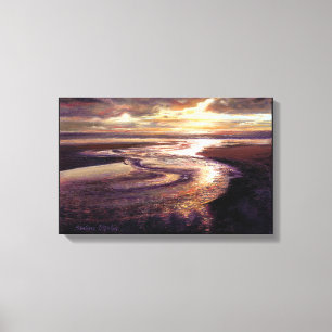 Wrapped Canvas Skriv ut "Ocean Sunset Swirl"-galle