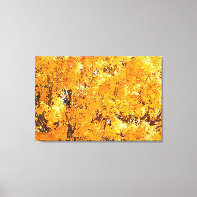 Wrapped Canvas Skriv ut på gyllene höst (Framsida)