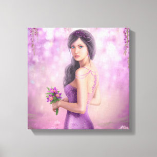 Wrapped Canvas - vacker Fantasy-kvinna