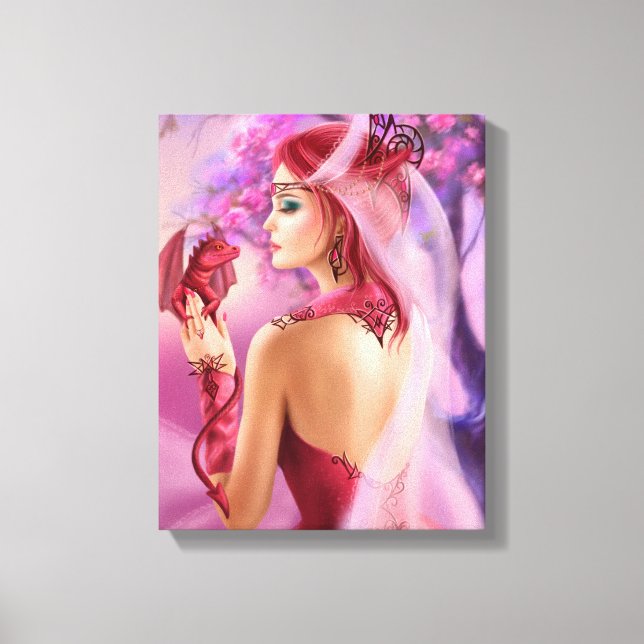 Wrapped Canvas Vackra fantasydrottning (Framsida)