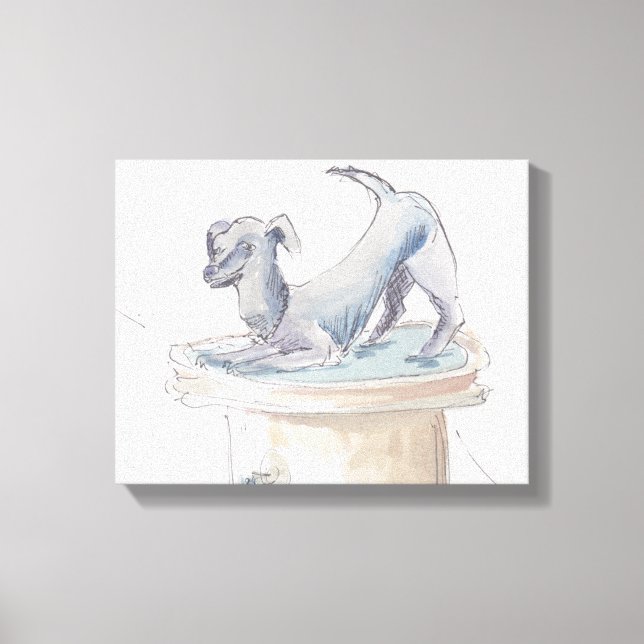 Wrapped Canvas ’Watercolor Sketch/Hund London’ (Framsida)