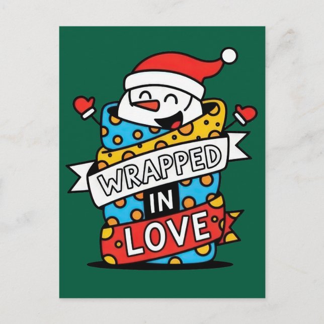 Wrapped in Love Christmas Vykort (Framsida)
