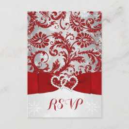 Wrapped in Love Joined Hearts Bröllopsvar - Röd OSA Kort