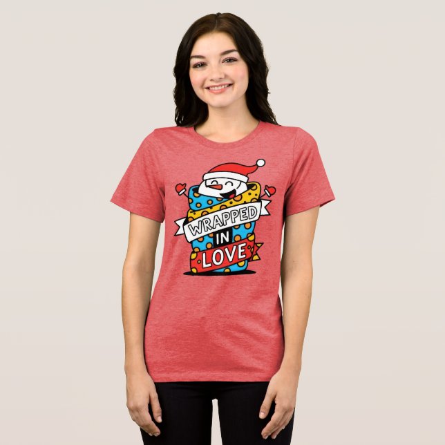 Wrapped in Love Jul T Shirt (Framsida Full)