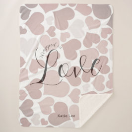 Wrapped in Love | Pink Purple Heart Pattern 