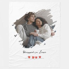 Wrapped in Love Valentine's Day Photo Personalized Fleecefilt