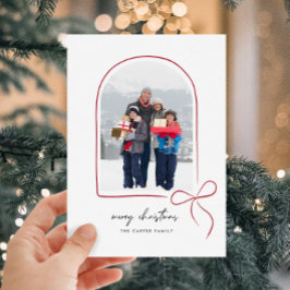 Wrapped With Love Red Bow Arch Photo Christmas  Julkort