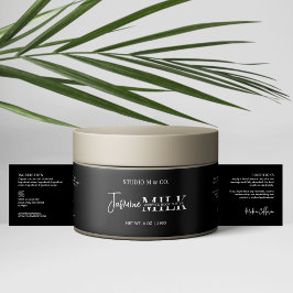 Wrapper-etikett för Modern Black White Bath Body B Vattenflaska Etikett