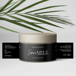 Wrapper-etikett för Modern Black White Bath Body B Vattenflaska Etikett